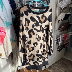 Entro leopard print sweater dress